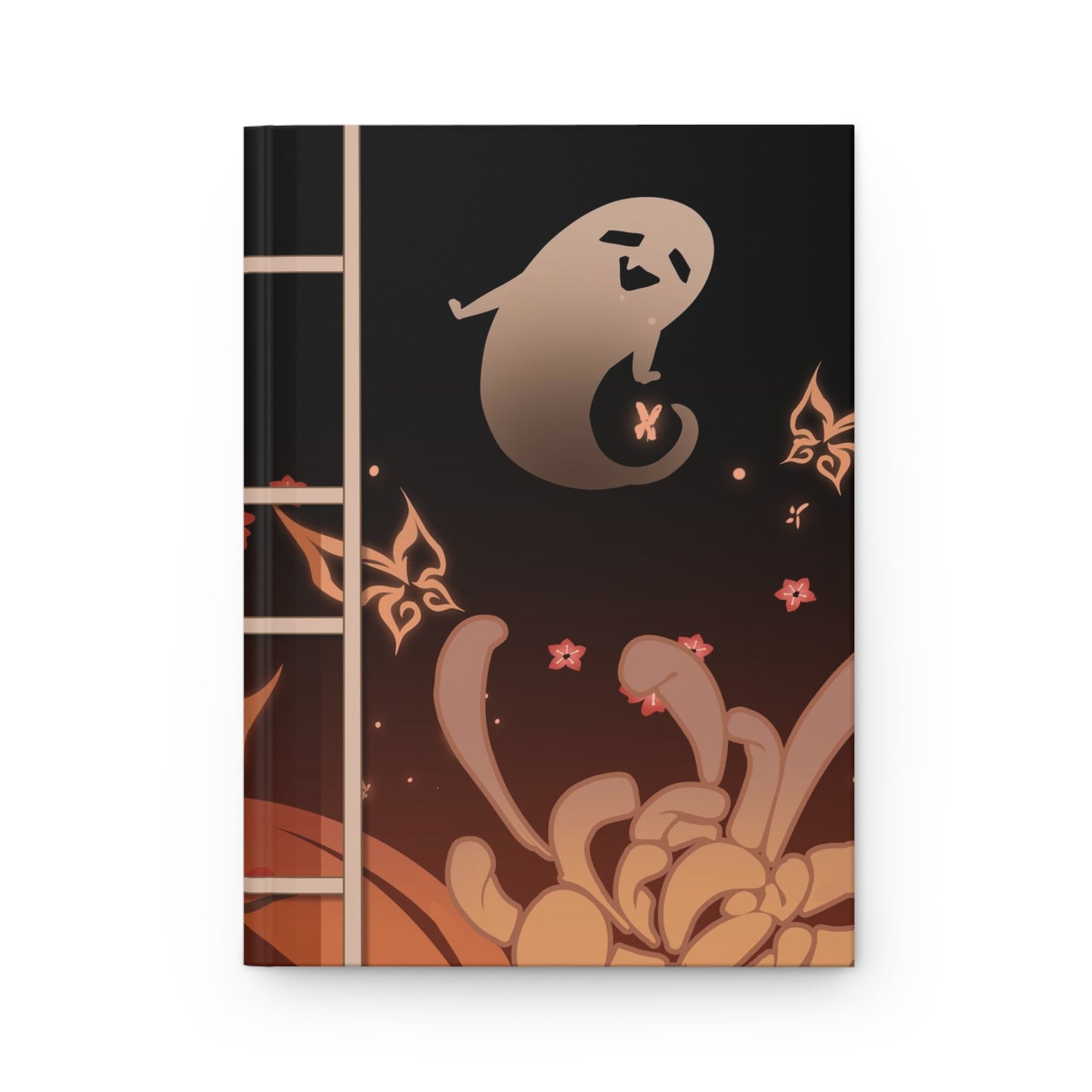 Hu Tao Plum Blossoms and Boo Tao Inspired Traditional Hardcover Journal
