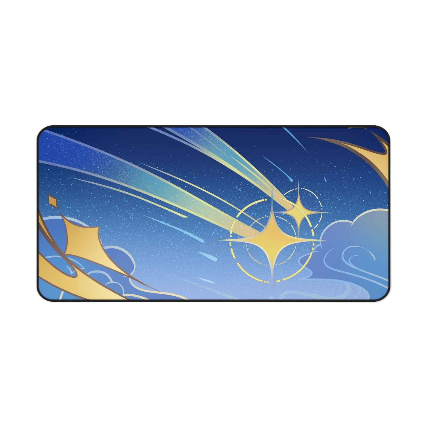Traveler Inspired Desk Mat | Aether Lumine Celestial Fanmade Namecard Style Genshin Impact Mousepad