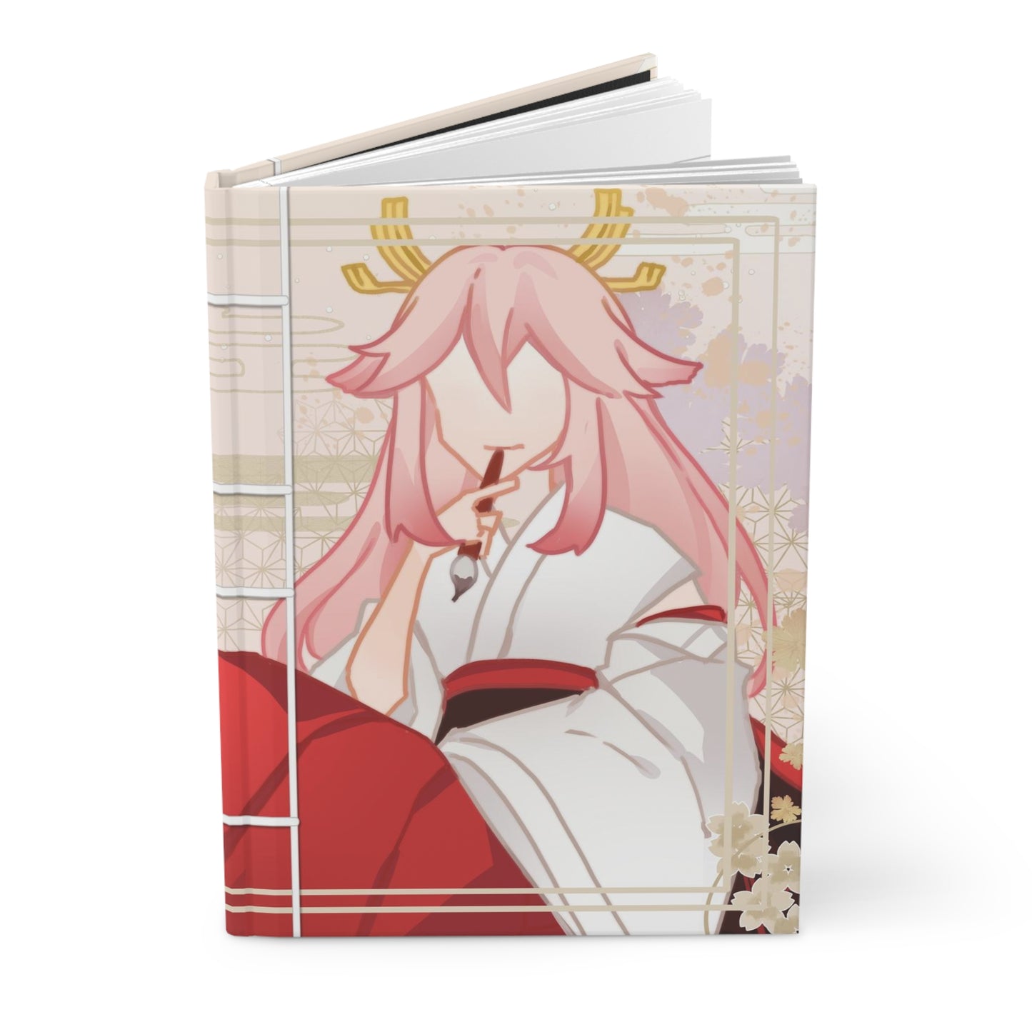 Pretty Please Kitsune Guuji Yae Miko Inspired Journal ; Traditional Light Novel Themed Notebook