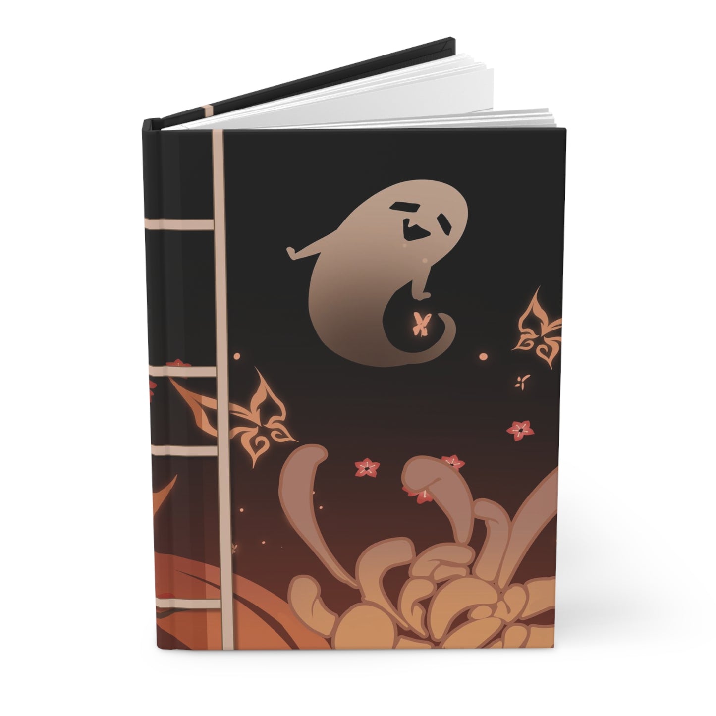 Hu Tao Plum Blossoms and Boo Tao Inspired Traditional Hardcover Journal