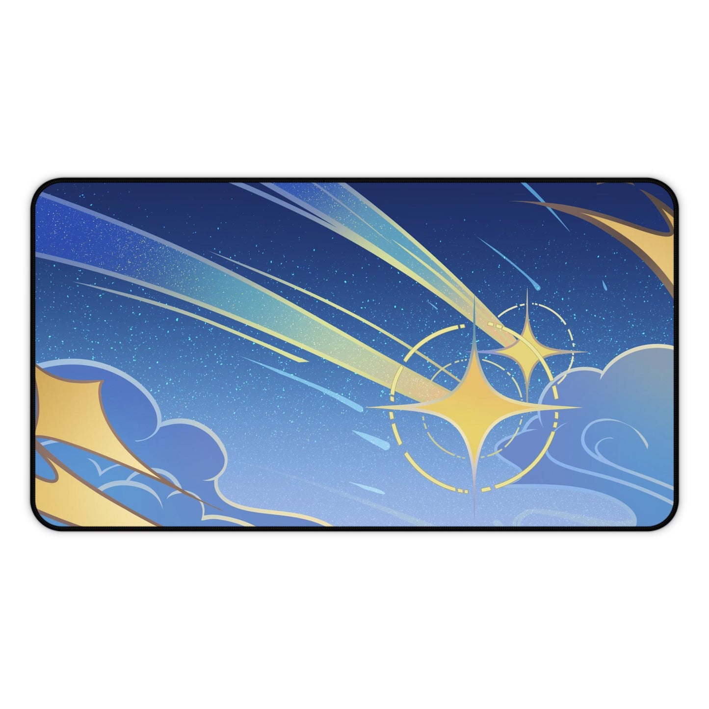 Traveler Inspired Desk Mat | Aether Lumine Celestial Fanmade Namecard Style Genshin Impact Mousepad